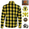 Men Motorbike Flannel Lumberjack Yellow Shirts Reinforced with DuPont™ Kevlar® fiber